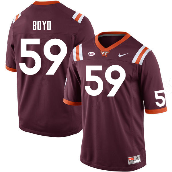 Men #59 Chris Boyd Virginia Tech Hokies College Football Jerseys Sale-Maroon